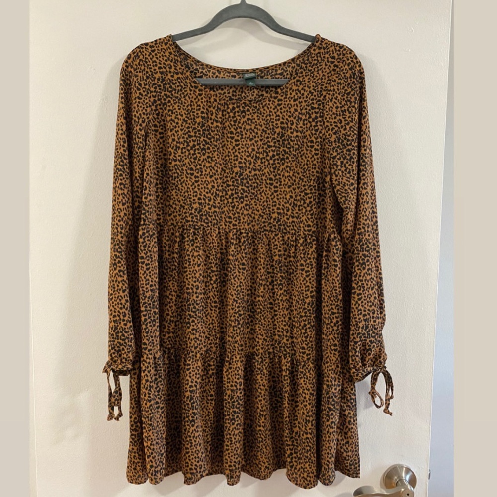 Wild Fable Leopard Long Sleeve Dress